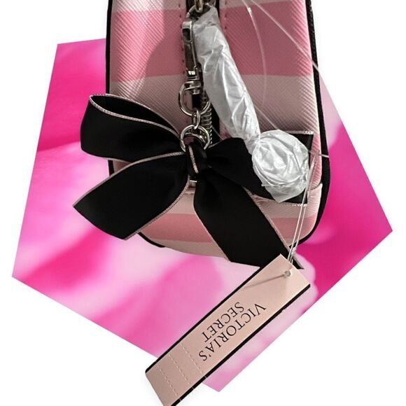 Victorias Secret Limited Edition 3 Pc Set Iconic Stripe Bow Cosmetic Bag - Picture 4 of 6